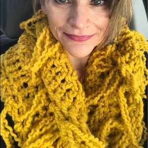 Marigold hand crocheted infinity